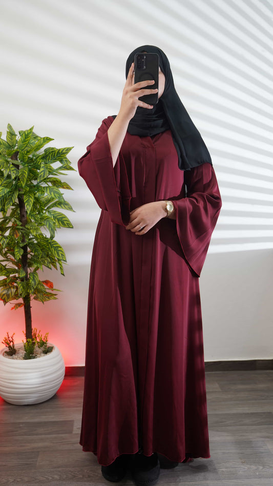 Abaya Élégance Noire et Rouge